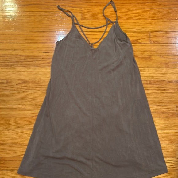 Hollister Charcoal Gray Strappy Swing Jersey Dress w/ Y Front and Back Detail - Picture 1 of 7